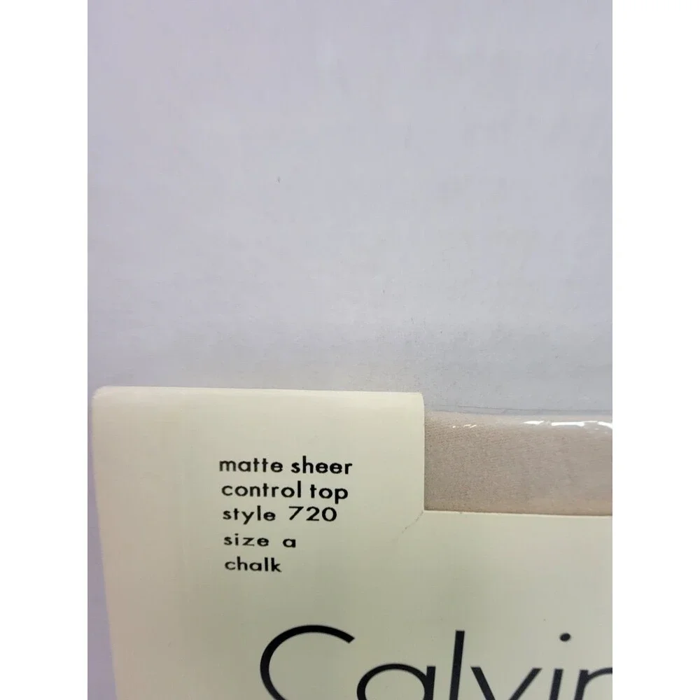 Vintage Calvin Klein Matte Sheer Control Top Pantyhose Size A Chalk Style 720...
